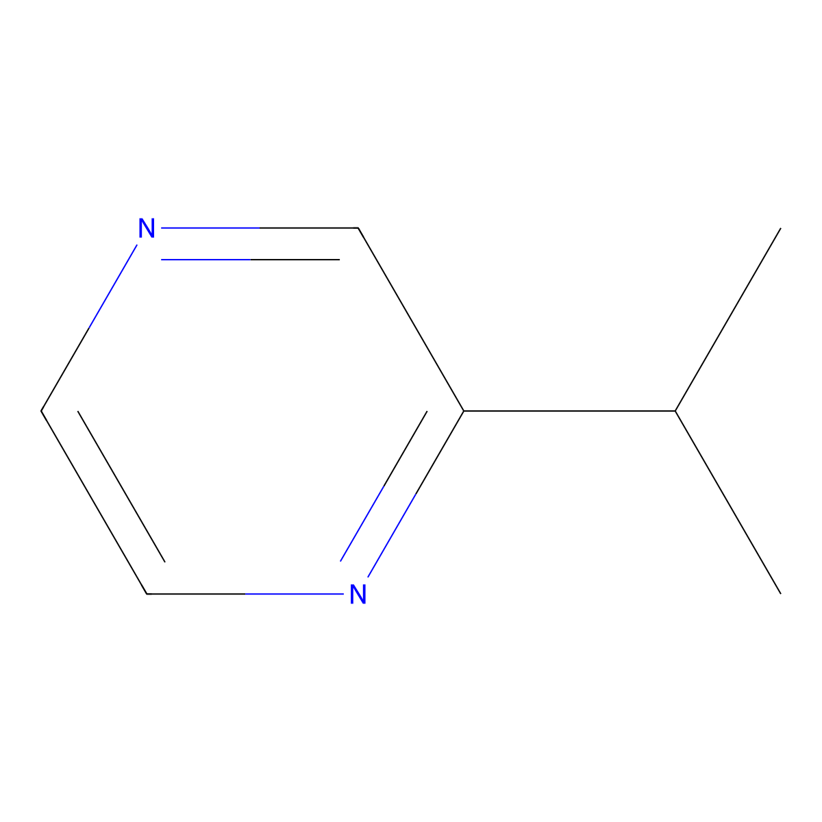 Isopropylpyrazine molecular structure, CAS 29460-90-0