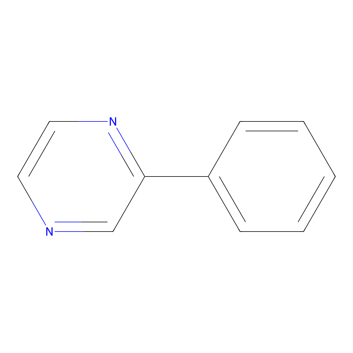 Pyrazine, 2-phenyl- molecular structure, CAS 29460-97-7
