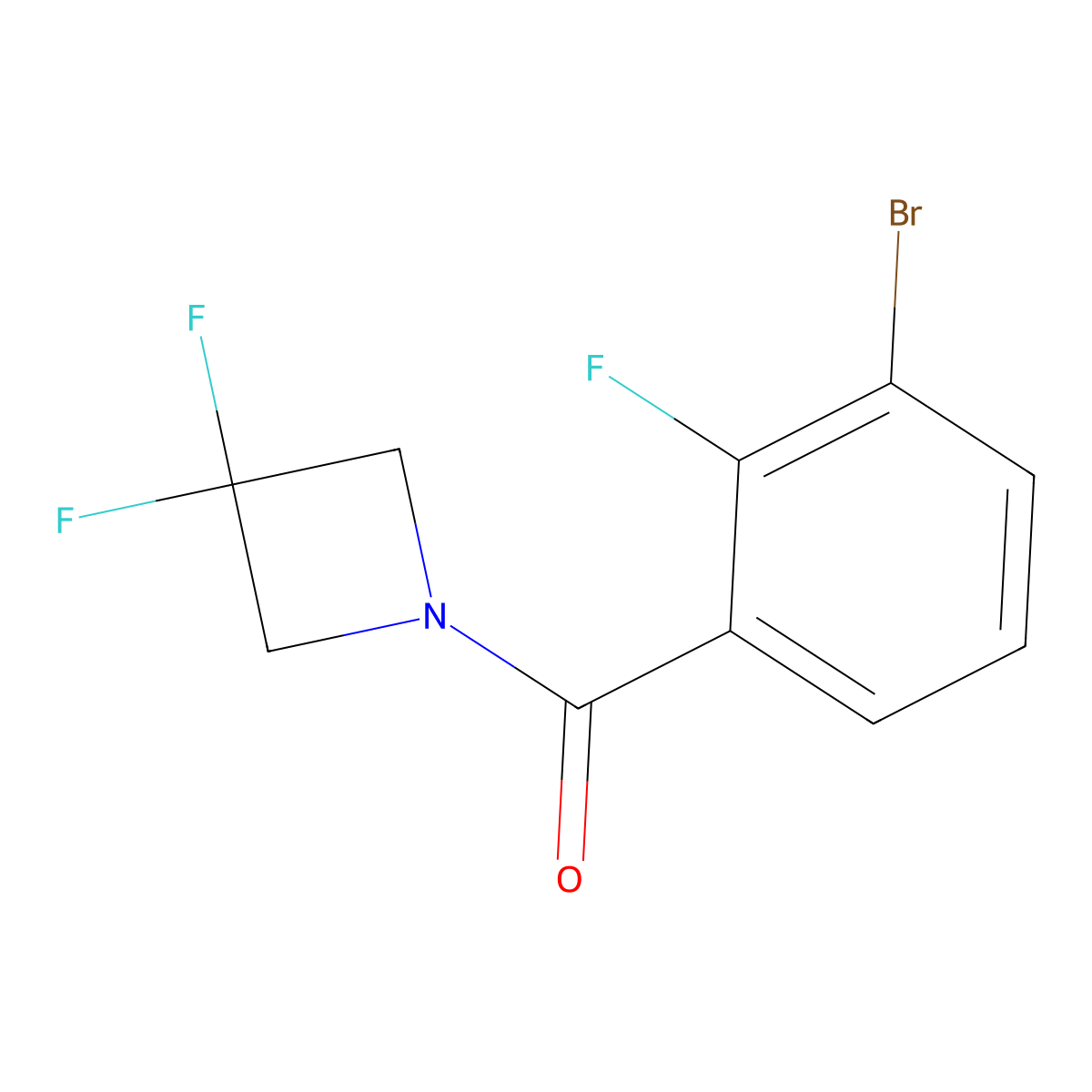 (3-Bromo-2-fluorophenyl)(3,3-difluoroazetidin-1-yl)methanone molecular structure, CAS 2946039-59-2