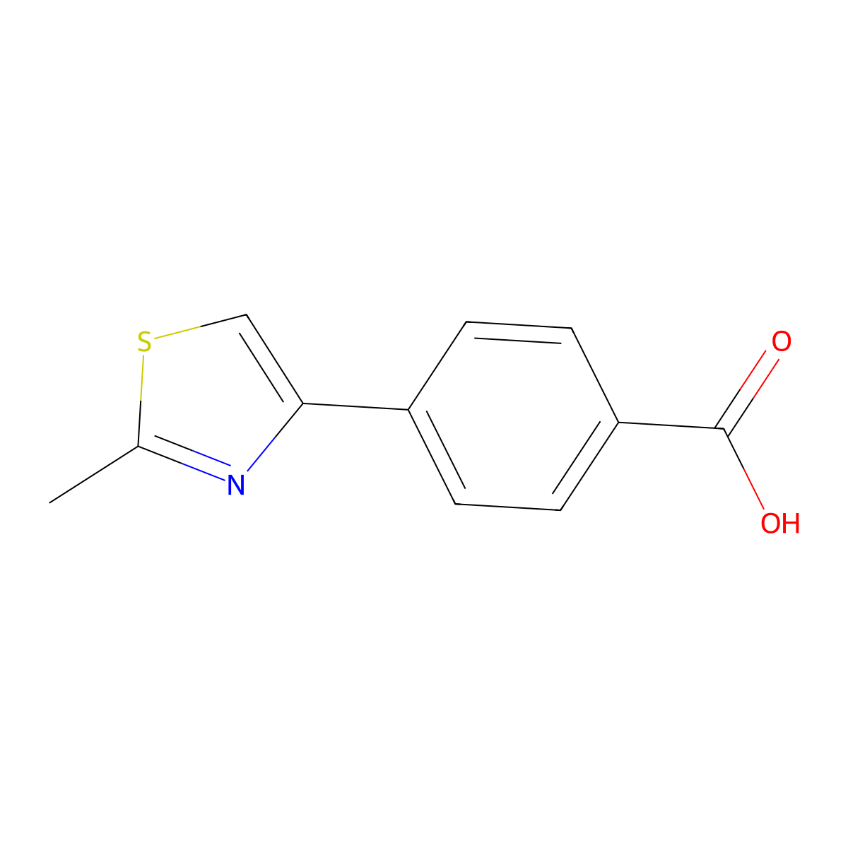 4-(2-Methyl-1,3-thiazol-4-yl)benzoic acid molecular structure, CAS 294620-60-3