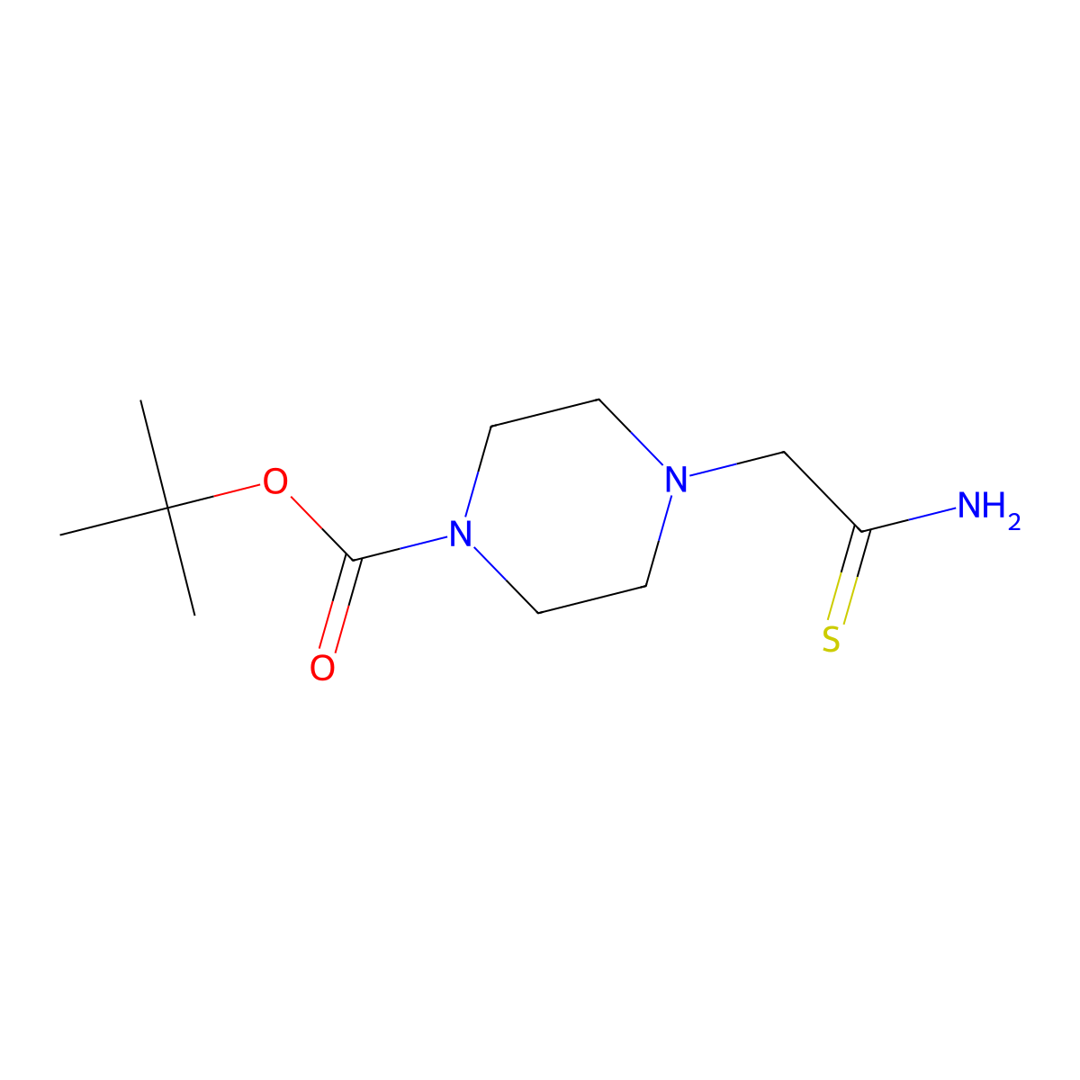 1,1-Dimethylethyl 4-(2-amino-2-thioxoethyl)-1-piperazinecarboxylate molecular structure, CAS 294622-55-2