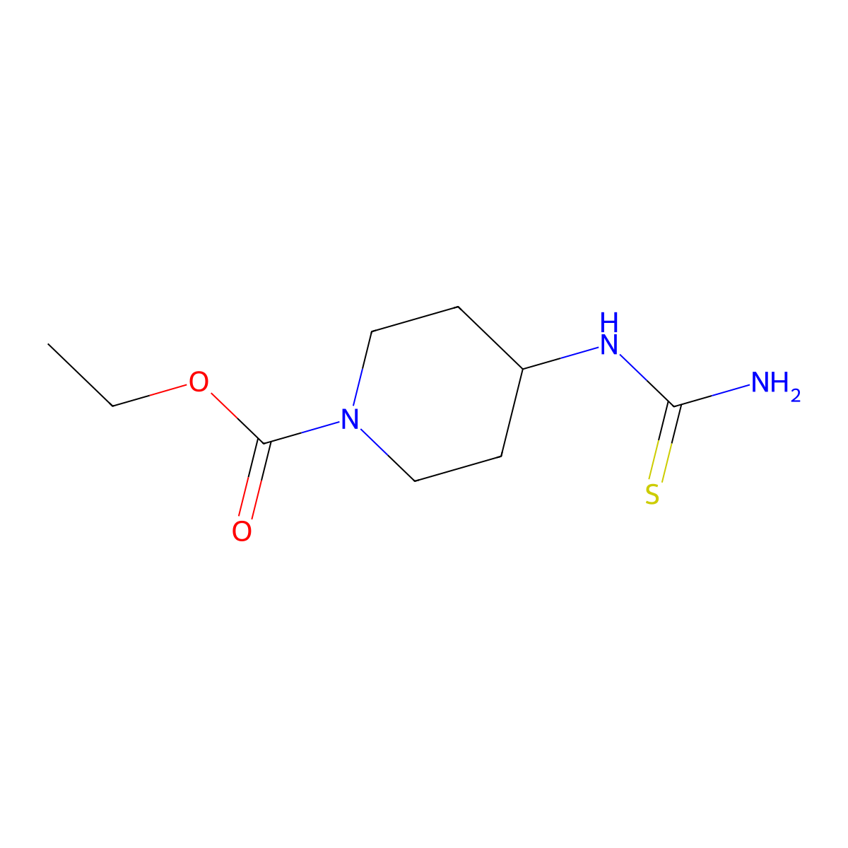 Ethyl 4-(carbamothioylamino)piperidine-1-carboxylate molecular structure, CAS 294622-57-4