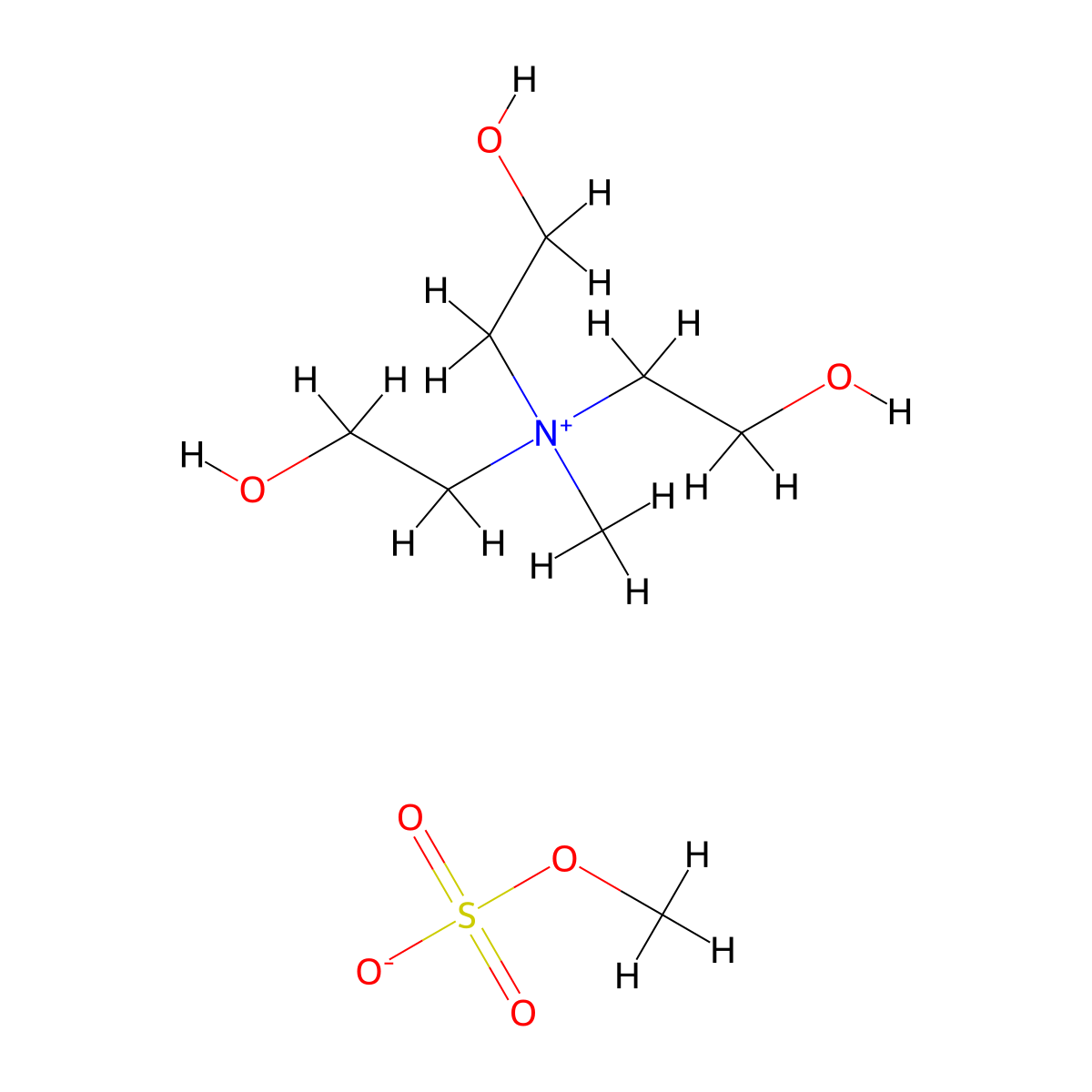Methyltriethanolammonium methosulfate molecular structure, CAS 29463-06-7