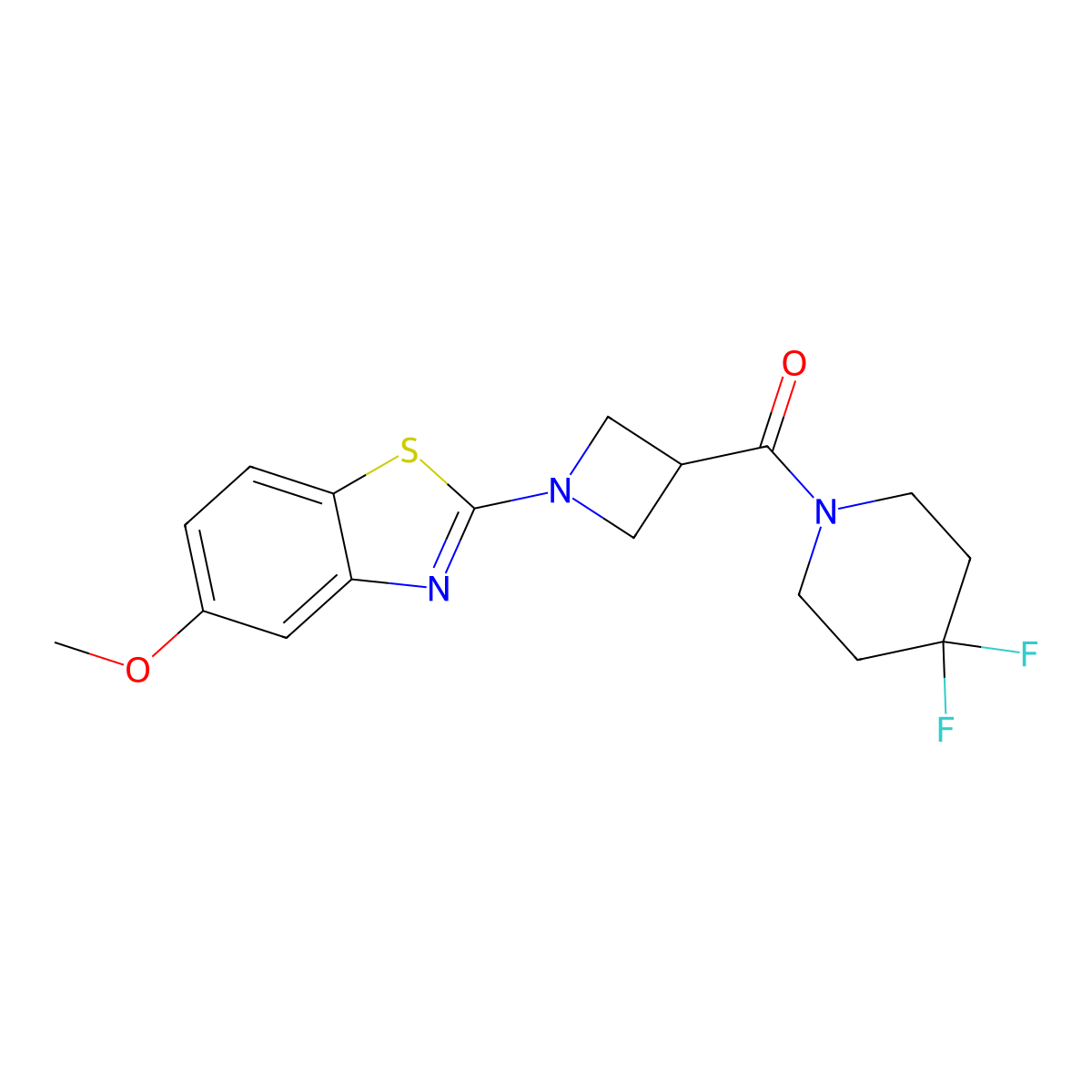 2-[3-(4,4-Difluoropiperidine-1-carbonyl)azetidin-1-yl]-5-methoxy-1,3-benzothiazole molecular structure, CAS 2946318-19-8
