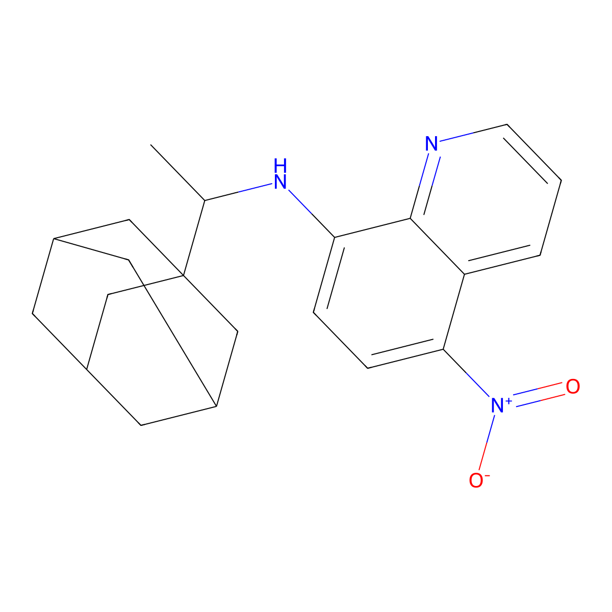 N-[1-(1-adamantyl)ethyl]-5-nitroquinolin-8-amine molecular structure, CAS 294638-29-2