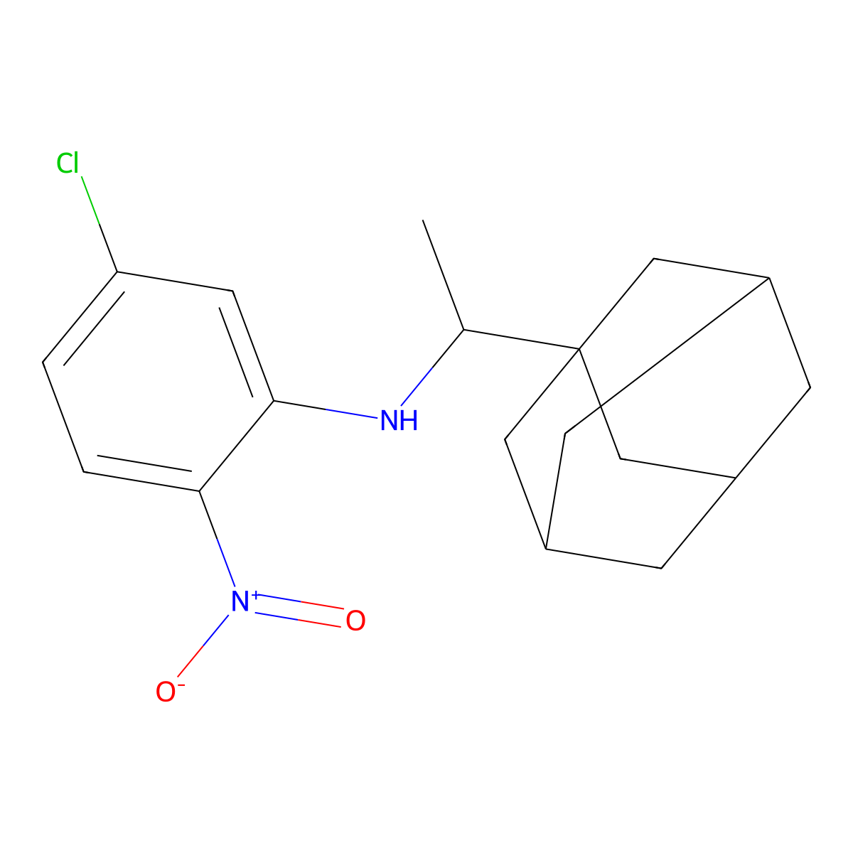 (Adamantanylethyl)(5-chloro-2-nitrophenyl)amine molecular structure, CAS 294638-31-6