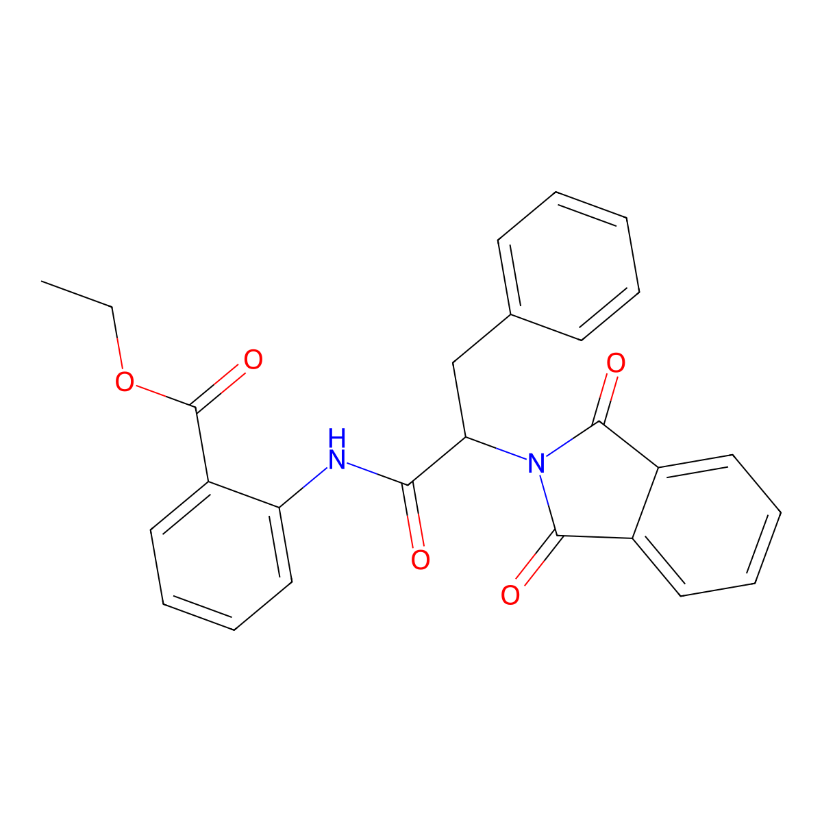 ethyl 2-{[2-(1,3-dioxo-1,3-dihydro-2H-isoindol-2-yl)-3-phenylpropanoyl]amino}benzoate molecular structure, CAS 294647-04-4