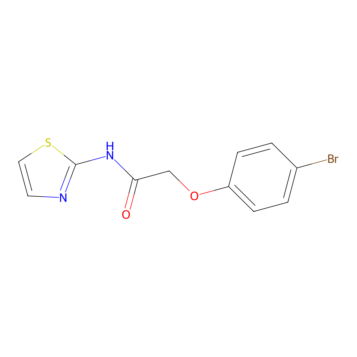 2-(4-bromophenoxy)-N-(1,3-thiazol-2-yl)acetamide molecular structure, CAS 294647-14-6