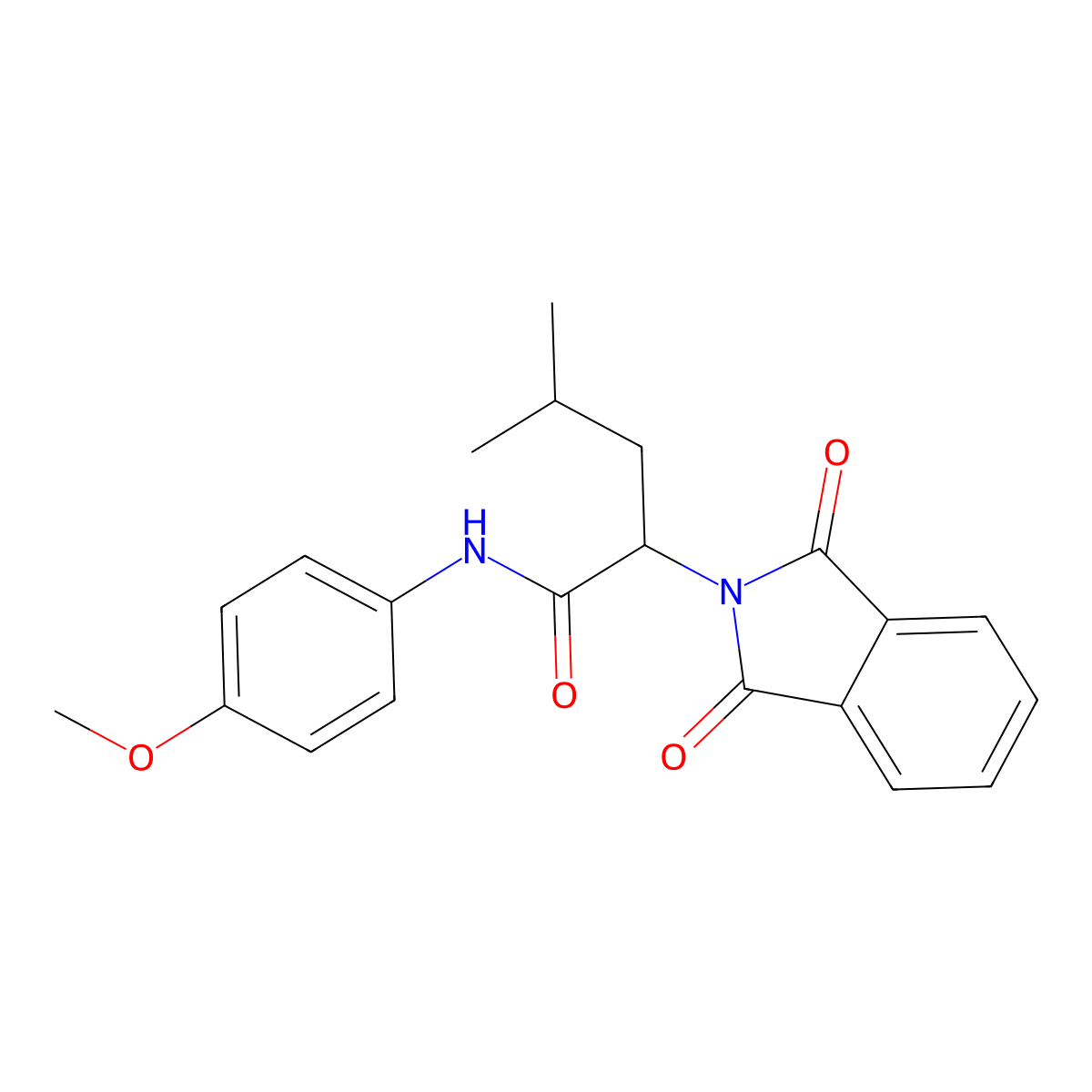 2-(1,3-dioxo-1,3-dihydro-2H-isoindol-2-yl)-N-(4-methoxyphenyl)-4-methylpentanamide molecular structure, CAS 294647-22-6
