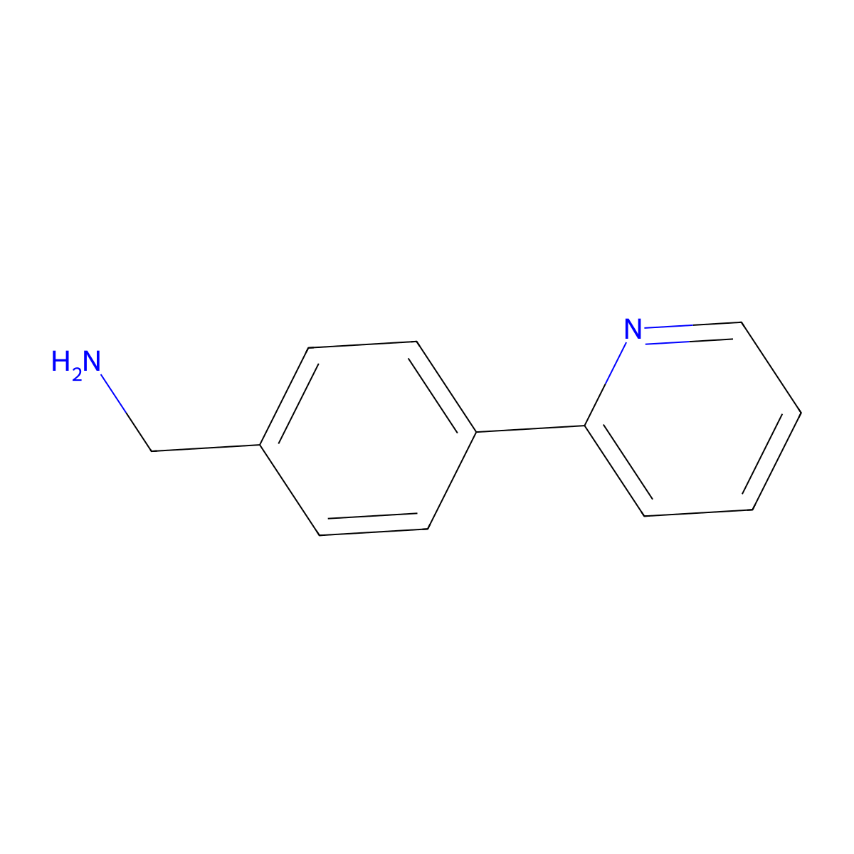 (4-(Pyridin-2-yl)phenyl)methanamine molecular structure, CAS 294647-97-5