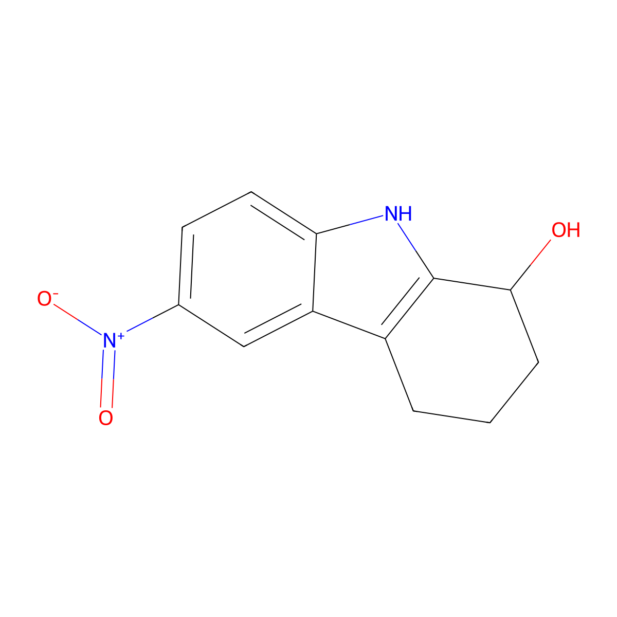 2,3,4,9-Tetrahydro-6-nitro-1H-carbazol-1-ol molecular structure, CAS 294648-06-9