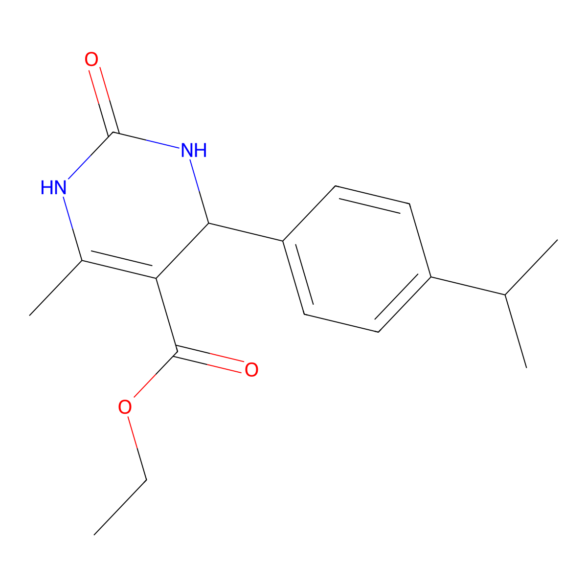 Ethyl 4-(4-isopropylphenyl)-6-methyl-2-oxo-1,2,3,4-tetrahydro-5-pyrimidinecarboxylate molecular structure, CAS 294649-40-4