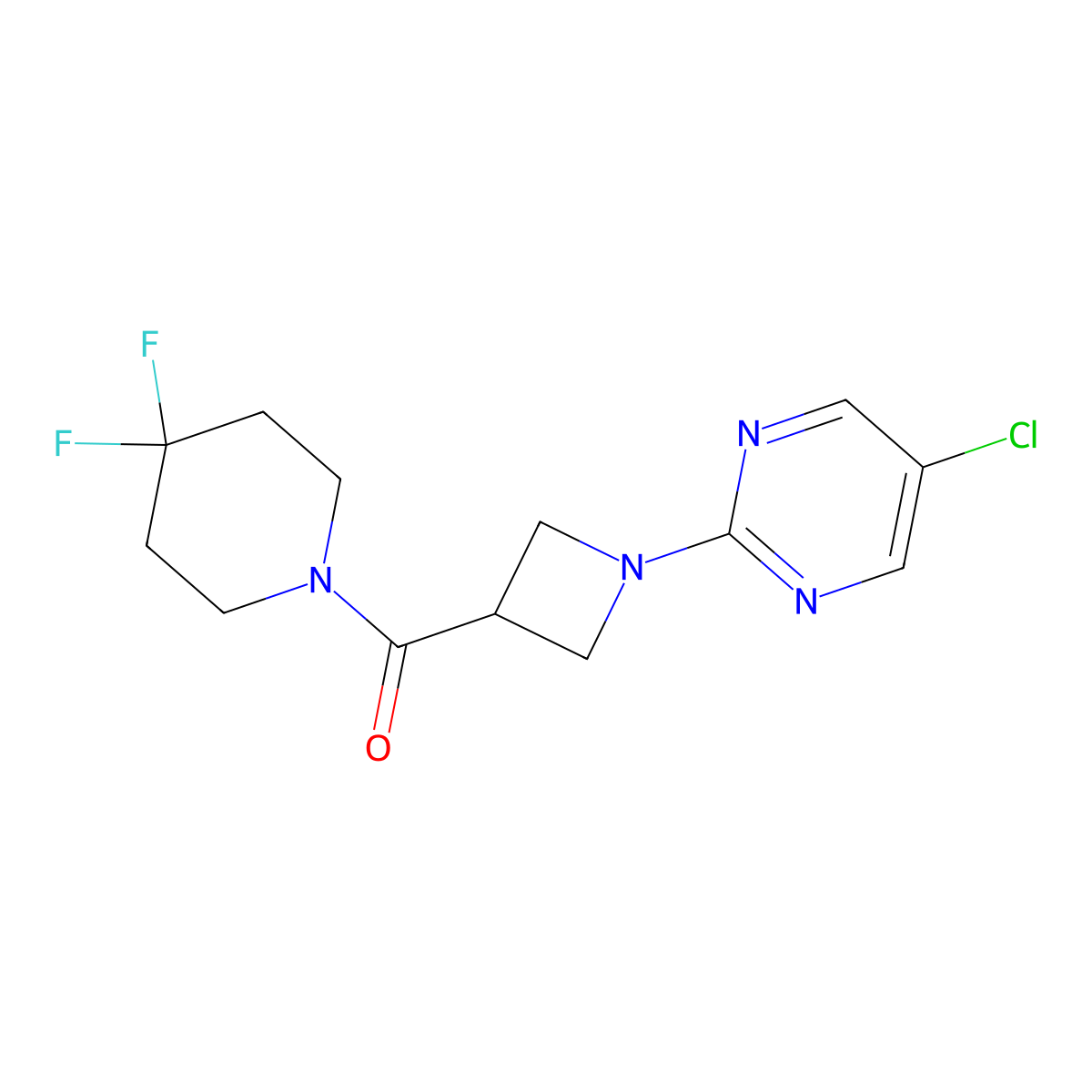 5-Chloro-2-[3-(4,4-difluoropiperidine-1-carbonyl)azetidin-1-yl]pyrimidine molecular structure, CAS 2946506-76-7