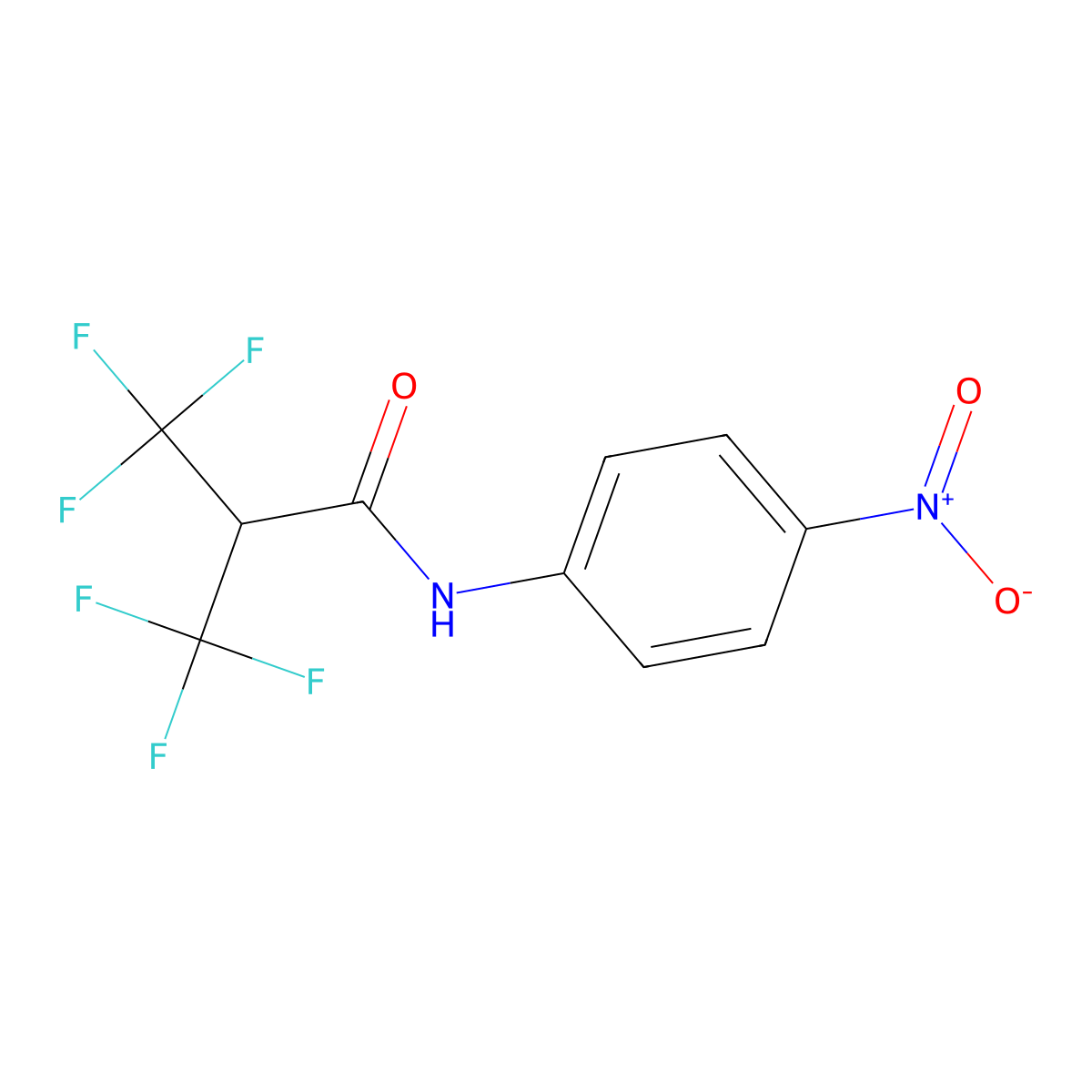 3,3,3-Trifluoro-N-(4-nitrophenyl)-2-(trifluoromethyl)propanamide molecular structure, CAS 294651-51-7