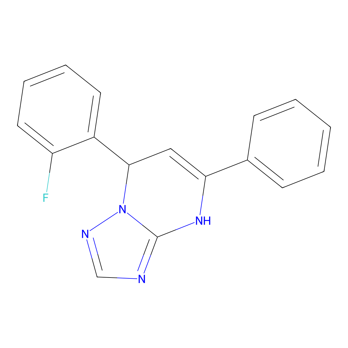 7-(2-Fluorophenyl)-5-phenyl-4,7-dihydro[1,2,4]triazolo[1,5-a]pyrimidine molecular structure, CAS 294651-54-0