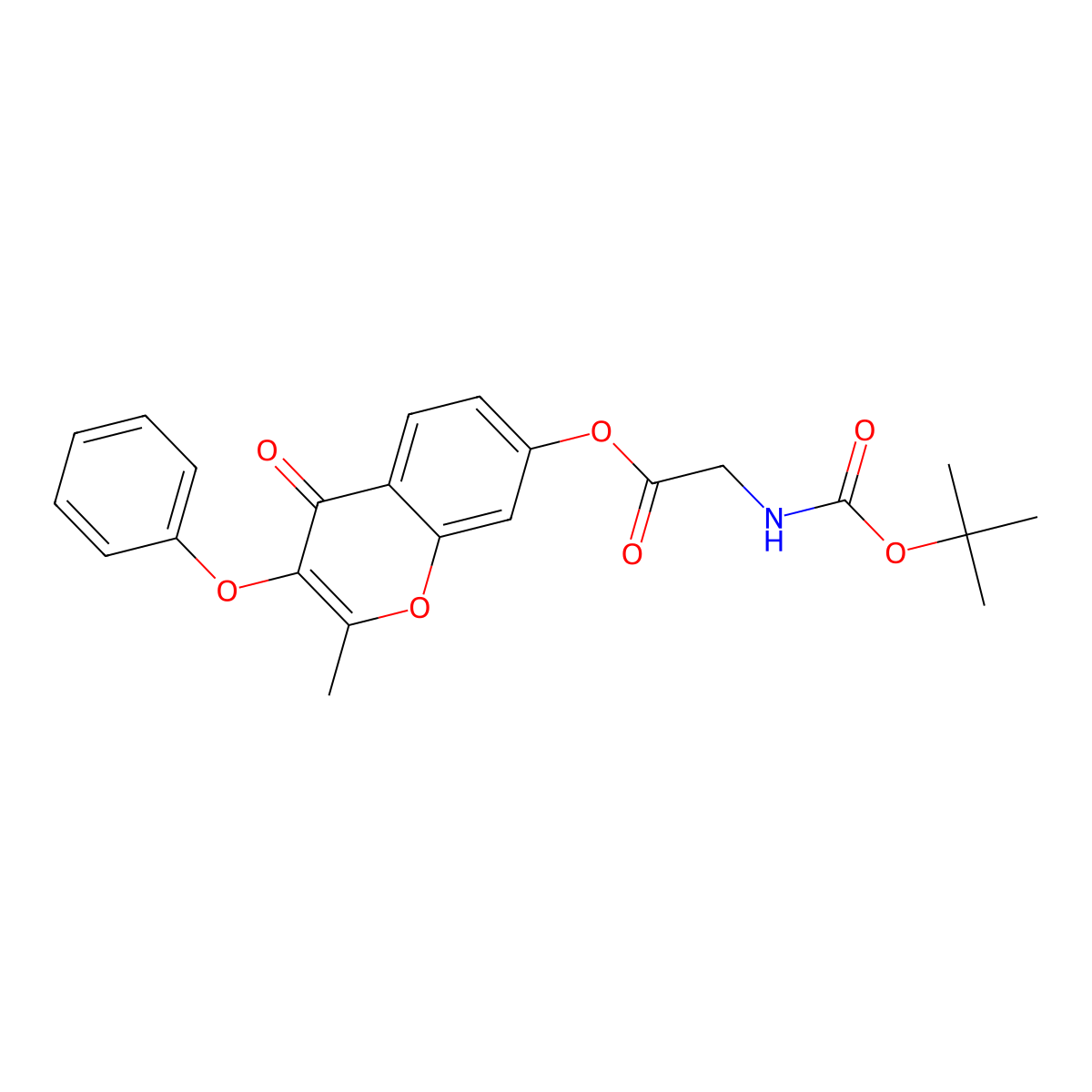 2-methyl-4-oxo-3-phenoxy-4H-chromen-7-yl N-(tert-butoxycarbonyl)glycinate molecular structure, CAS 294652-22-5