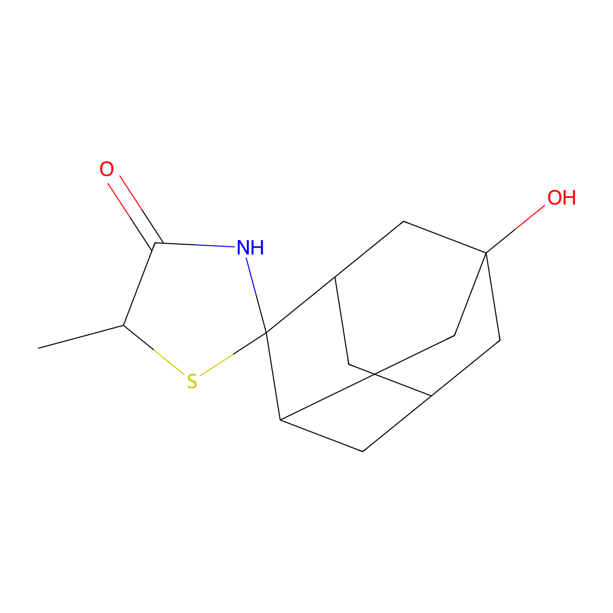 1'-Hydroxy-5-methylspiro[1,3-thiazolidine-2,4'-adamantane]-4-one molecular structure, CAS 294652-30-5