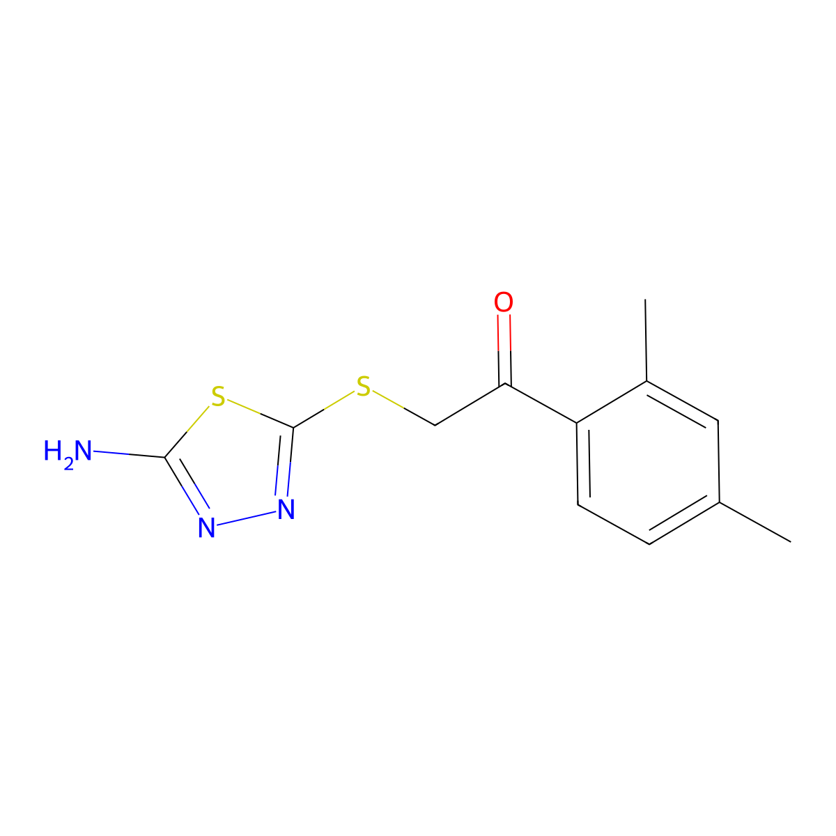 2-[(5-Amino-1,3,4-thiadiazol-2-yl)sulfanyl]-1-(2,4-dimethylphenyl)ethanone molecular structure, CAS 294652-43-0