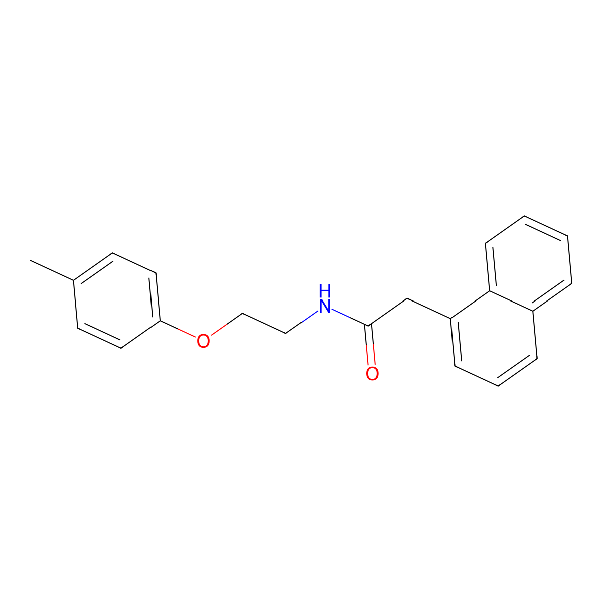 N-[2-(4-methylphenoxy)ethyl]-2-naphthalen-1-ylacetamide molecular structure, CAS 294652-47-4