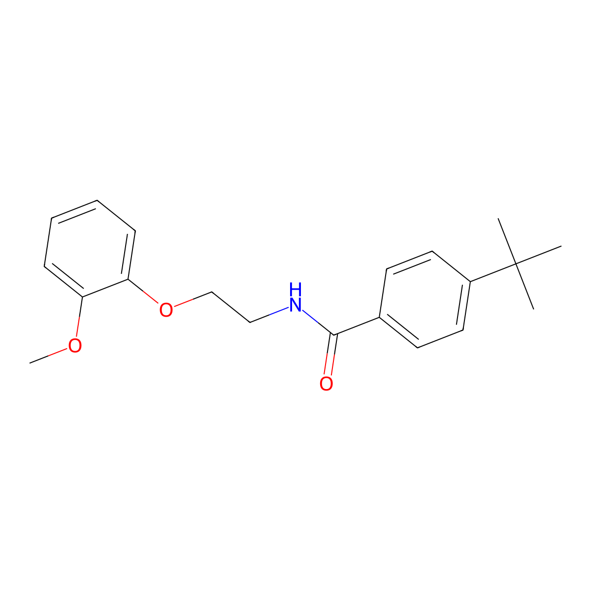 4-tert-butyl-N-[2-(2-methoxyphenoxy)ethyl]benzamide molecular structure, CAS 294652-98-5