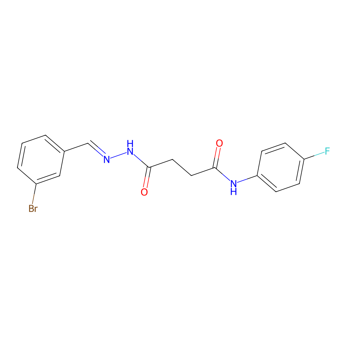 4-[(4-Fluorophenyl)amino]-4-oxobutanoic acid 2-[(3-bromophenyl)methylene]hydrazide molecular structure, CAS 294653-02-4