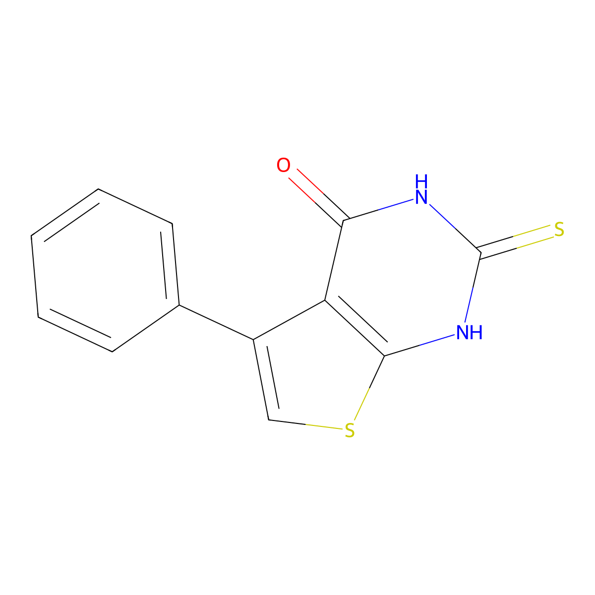 5-phenyl-2-sulfanyl-3H,4H-thieno(2,3-d)pyrimidin-4-one molecular structure, CAS 294653-45-5
