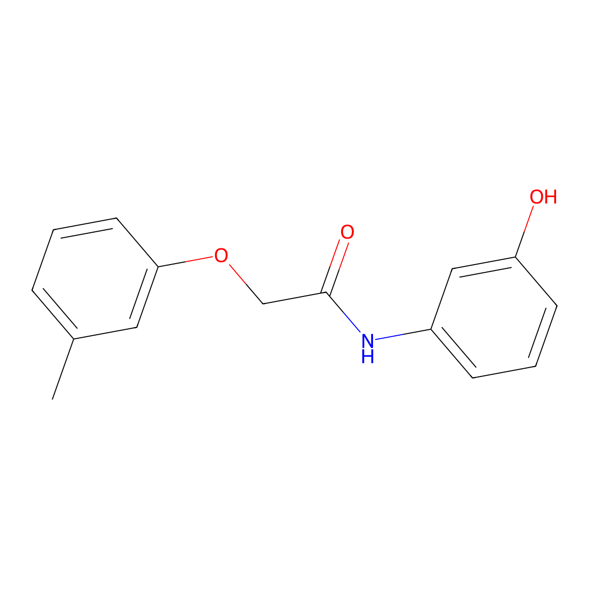 N-(3-hydroxyphenyl)-2-(3-methylphenoxy)acetamide molecular structure, CAS 294653-49-9