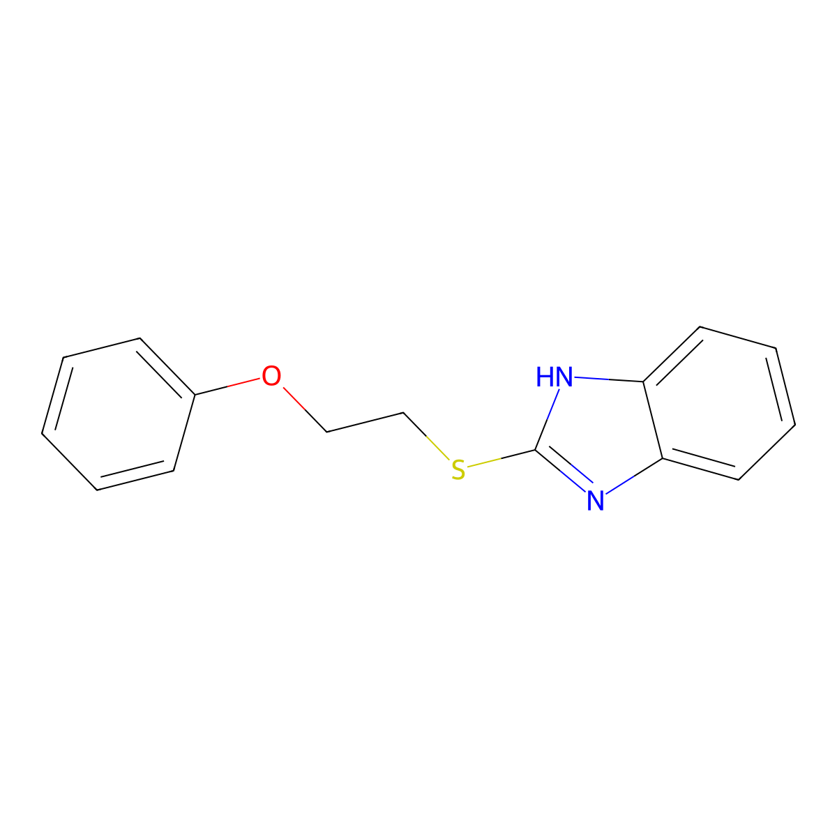 2-[(2-phenoxyethyl)sulfanyl]-1H-1,3-benzodiazole molecular structure, CAS 294653-52-4