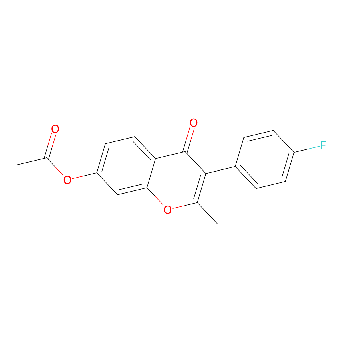 3-(4-fluorophenyl)-2-methyl-4-oxo-4H-chromen-7-yl acetate molecular structure, CAS 294653-89-7