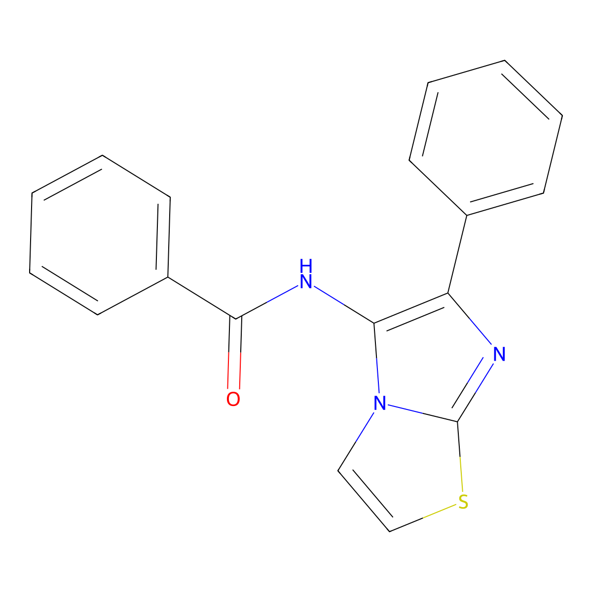 N-(6-phenyl-5-imidazo[2,1-b]thiazolyl)benzamide molecular structure, CAS 294653-93-3