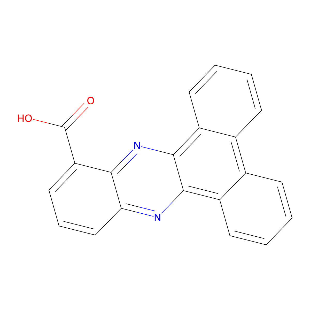 Dibenzo[a,c]phenazine-10-carboxylic acid molecular structure, CAS 294654-14-1