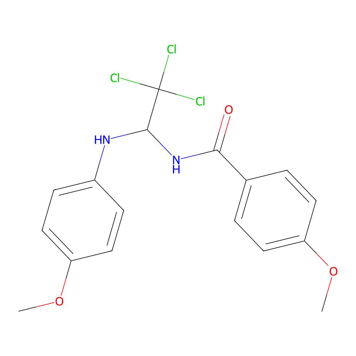 4-methoxy-N-{2,2,2-trichloro-1-[(4-methoxyphenyl)amino]ethyl}benzamide molecular structure, CAS 294654-47-0