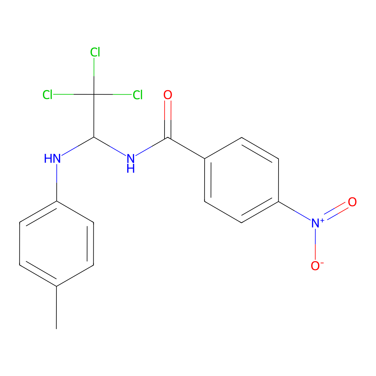 4-nitro-N-[2,2,2-trichloro-1-(4-methylanilino)ethyl]benzamide molecular structure, CAS 294654-51-6
