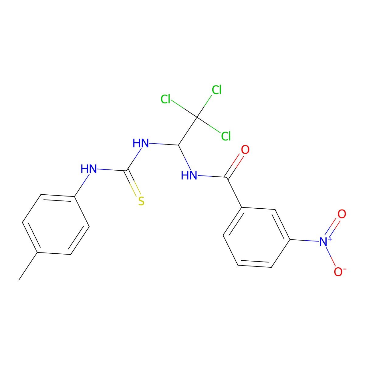 3-nitro-N-(2,2,2-trichloro-1-{[(4-methylphenyl)carbamothioyl]amino}ethyl)benzamide molecular structure, CAS 294654-86-7