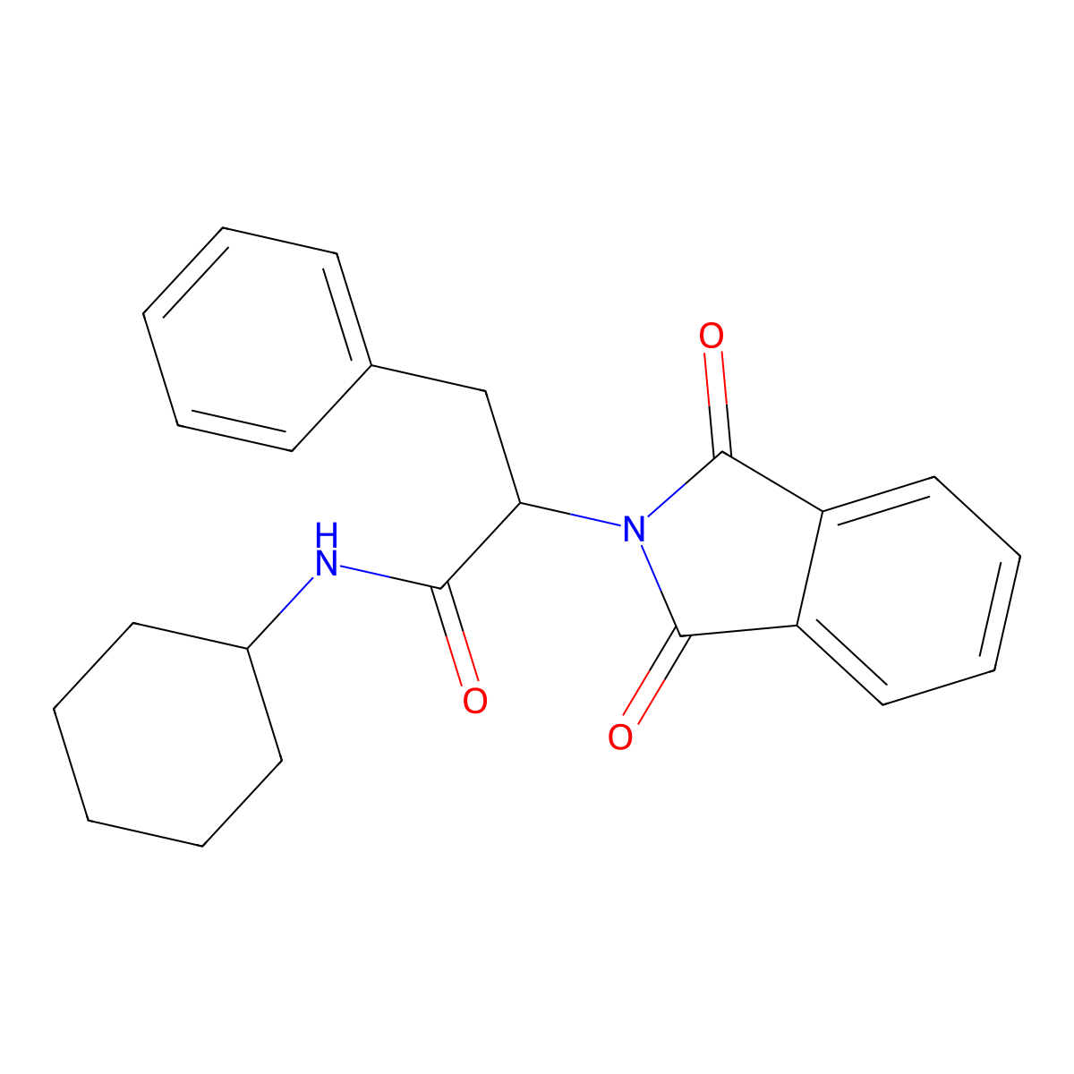 N-cyclohexyl-2-(1,3-dioxo-1,3-dihydro-2H-isoindol-2-yl)-3-phenylpropanamide molecular structure, CAS 294655-18-8