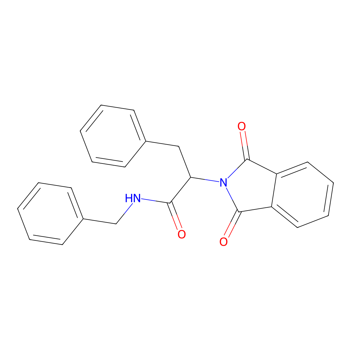 N-benzyl-2-(1,3-dioxo-1,3-dihydro-2H-isoindol-2-yl)-3-phenylpropanamide molecular structure, CAS 294655-33-7