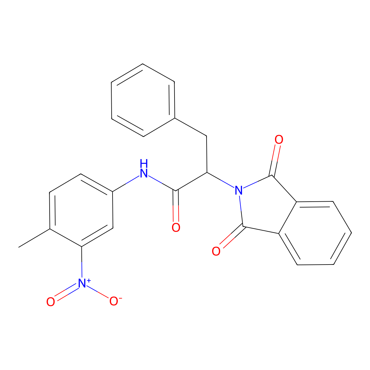 2-(1,3-dioxoisoindol-2-yl)-N-(4-methyl-3-nitrophenyl)-3-phenylpropanamide molecular structure, CAS 294655-45-1