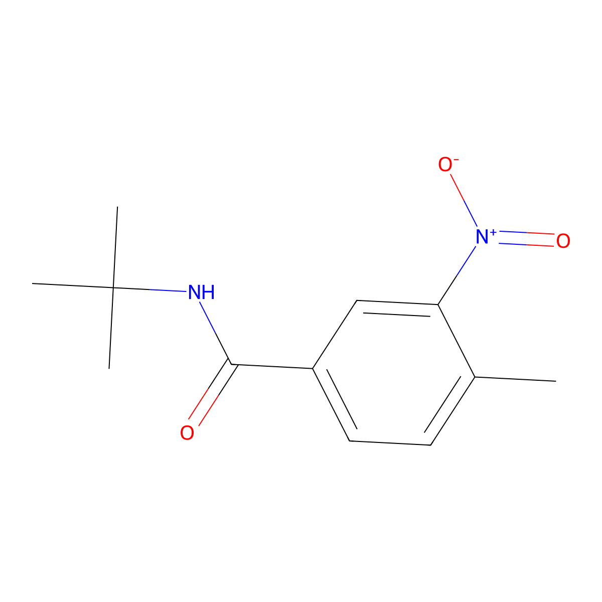 N-tert-butyl-4-methyl-3-nitrobenzamide molecular structure, CAS 294655-81-5