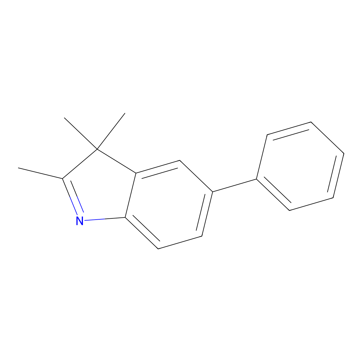 2,3,3-Trimethyl-5-phenyl-3H-indole molecular structure, CAS 294655-87-1