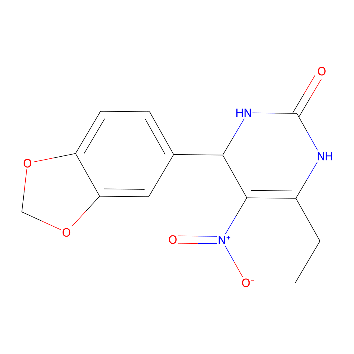 4-(1,3-benzodioxol-5-yl)-6-ethyl-5-nitro-3,4-dihydropyrimidin-2(1H)-one molecular structure, CAS 294656-25-0