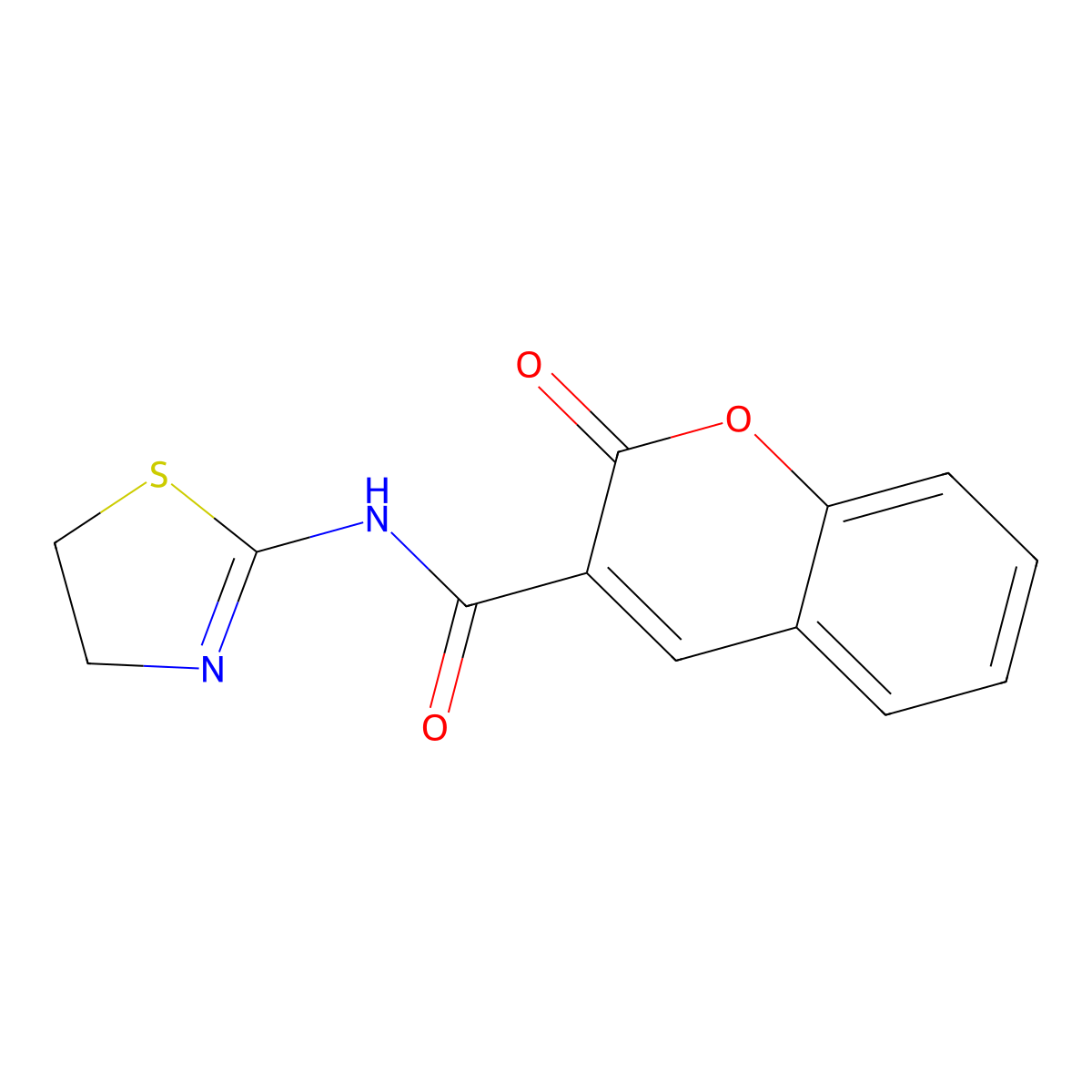 N-(4,5-dihydro-1,3-thiazol-2-yl)-2-oxo-2H-chromene-3-carboxamide molecular structure, CAS 294657-20-8