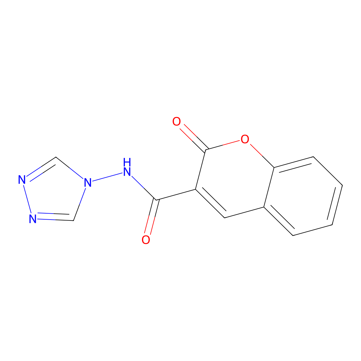 2-oxo-N-(1,2,4-triazol-4-yl)chromene-3-carboxamide molecular structure, CAS 294657-21-9