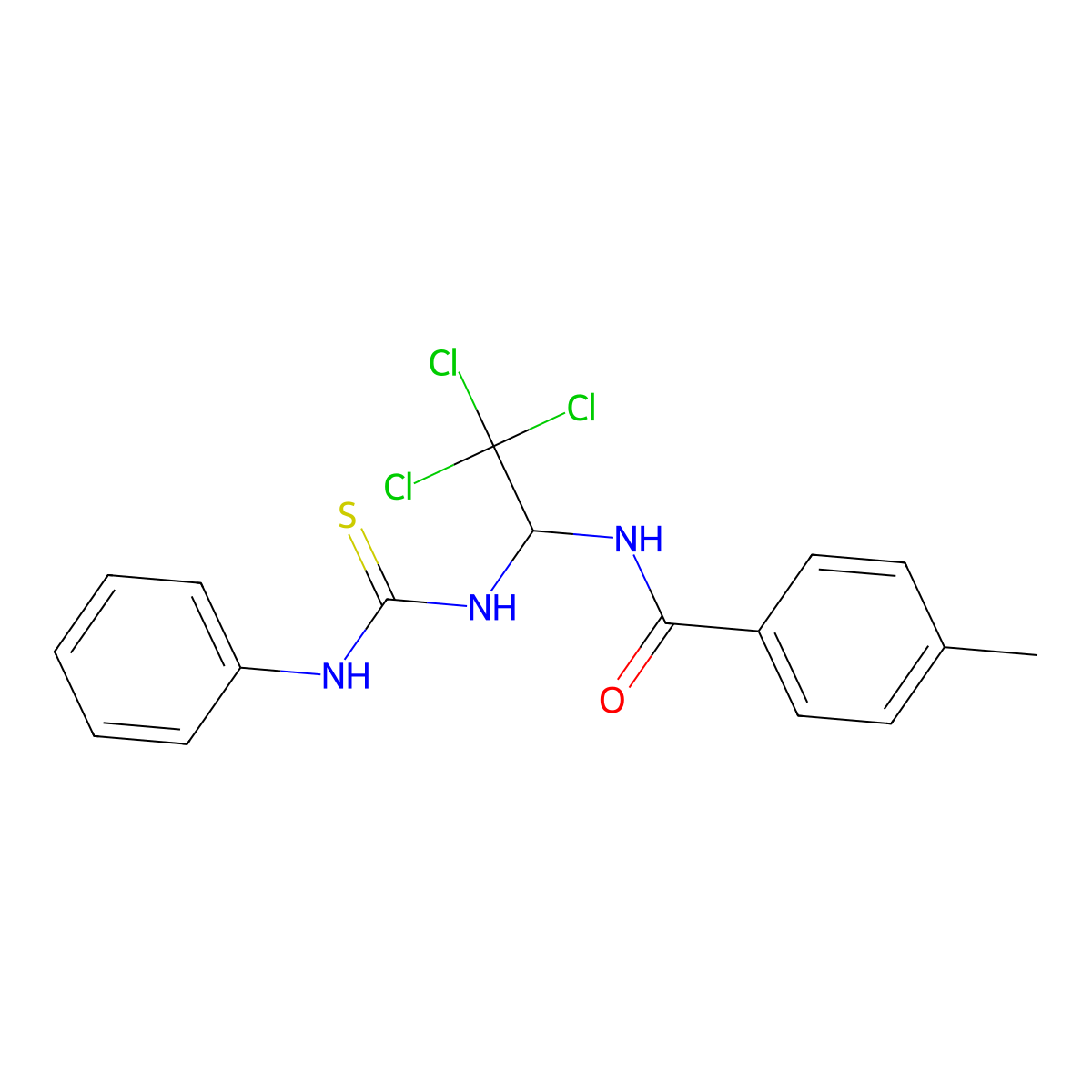 4-methyl-N-[2,2,2-trichloro-1-(phenylcarbamothioylamino)ethyl]benzamide molecular structure, CAS 294657-43-5