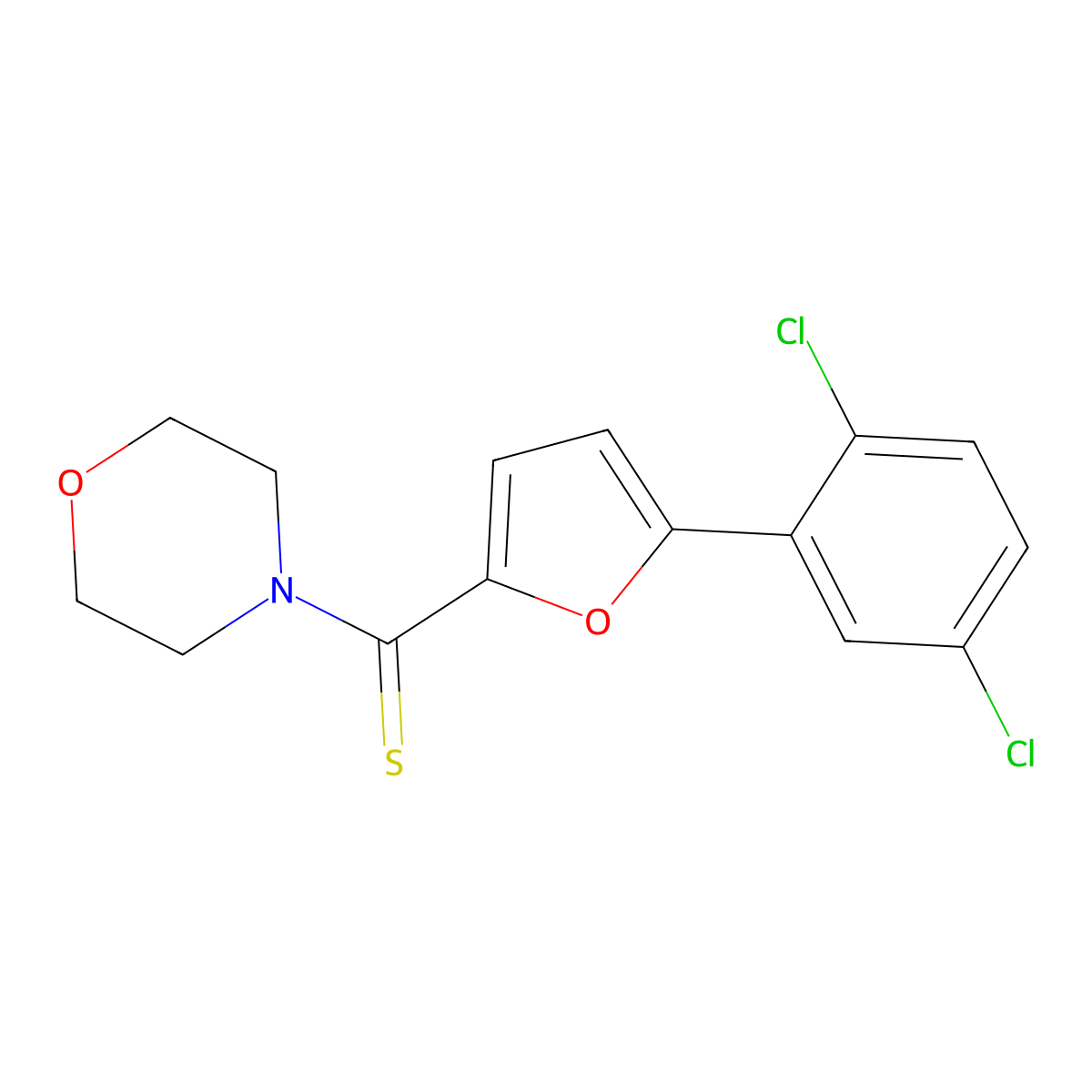 [5-(2,5-Dichlorophenyl)furan-2-yl](morpholin-4-yl)methanethione molecular structure, CAS 294657-82-2