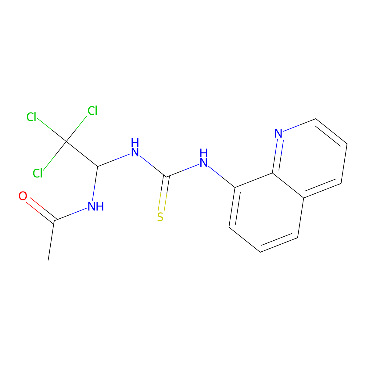N-{2,2,2-trichloro-1-[(quinolin-8-ylcarbamothioyl)amino]ethyl}acetamide molecular structure, CAS 294658-37-0