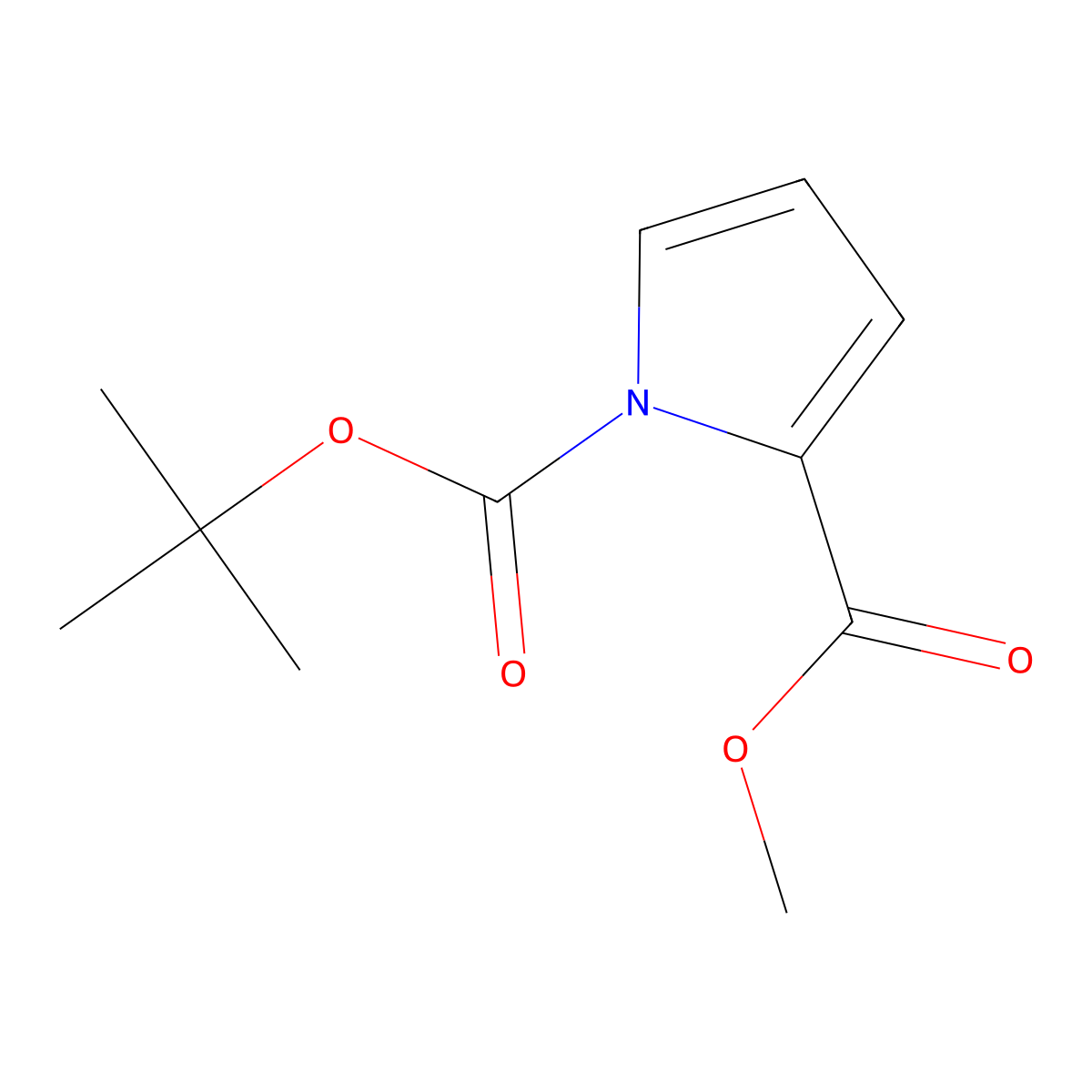 1-(tert-Butyl) 2-methyl 1H-pyrrole-1,2-dicarboxylate molecular structure, CAS 294659-30-6