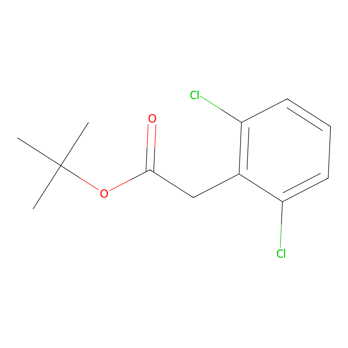 Benzeneacetic acid, 2,6-dichloro-, 1,1-dimethylethyl ester molecular structure, CAS 294659-73-7
