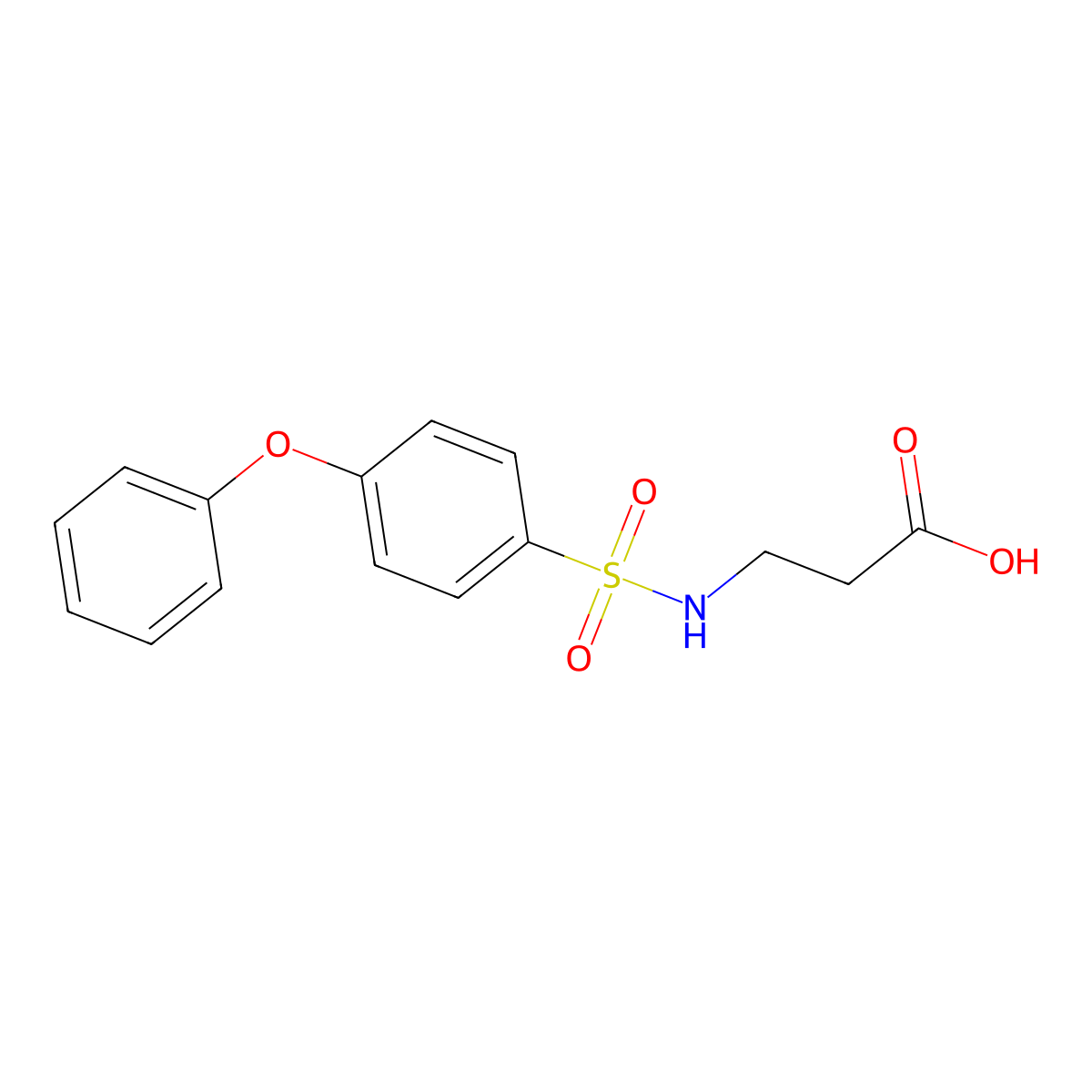 N-[(4-phenoxyphenyl)sulfonyl]-beta-alanine molecular structure, CAS 294661-61-3