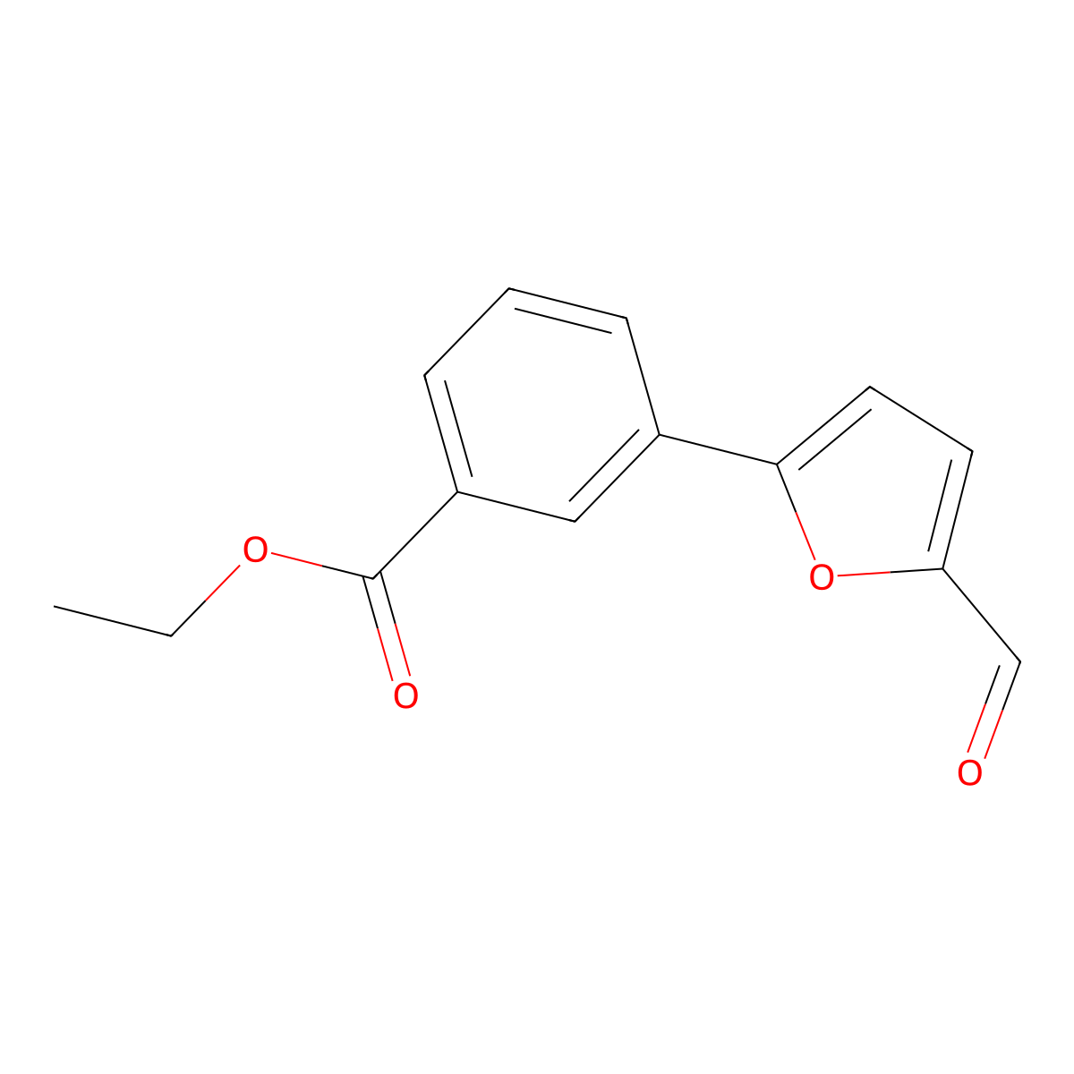 Ethyl 3-(5-formyl-2-furyl)benzoate molecular structure, CAS 294665-50-2