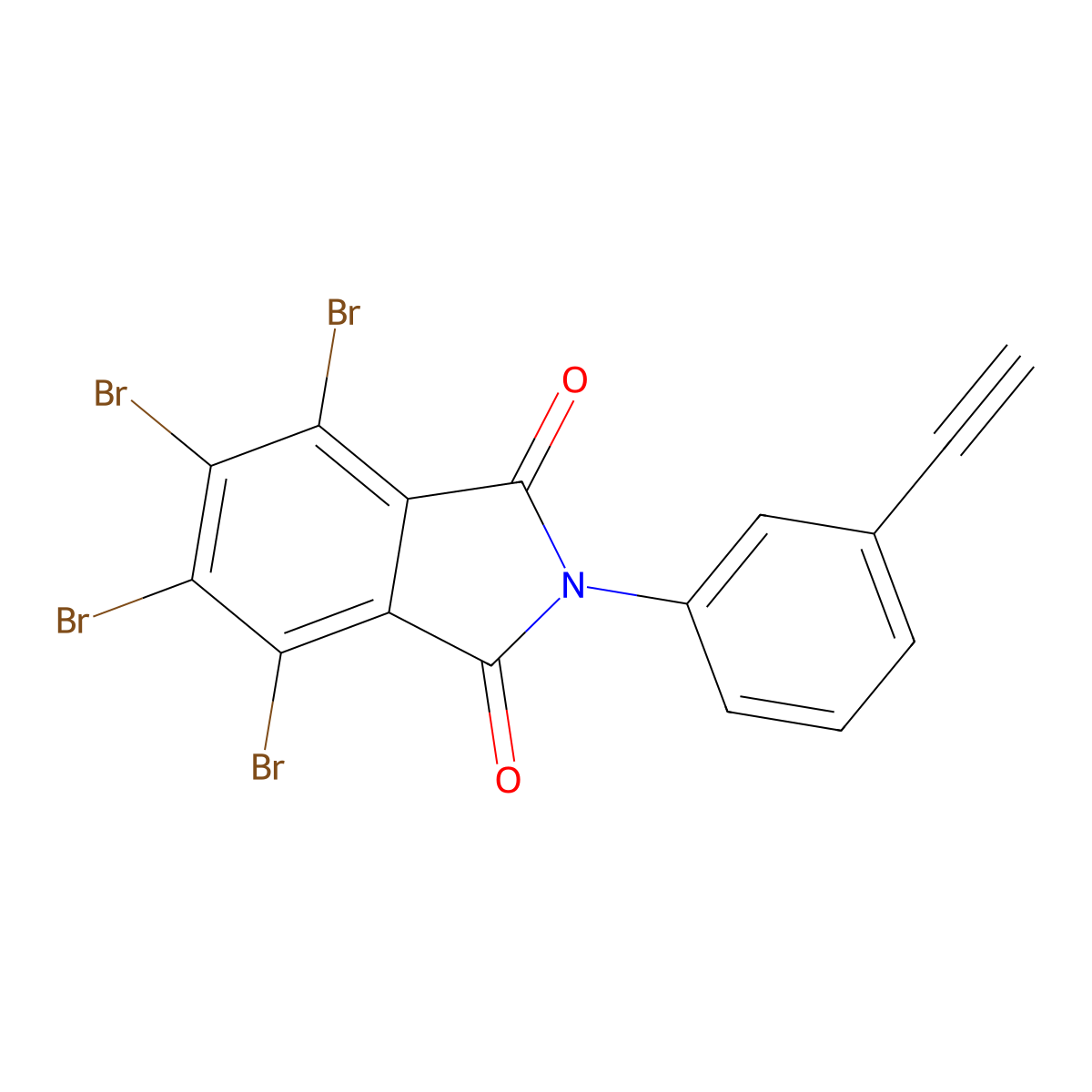 4,5,6,7-Tetrabromo-2-(3-ethynylphenyl)isoindole-1,3-dione molecular structure, CAS 294667-05-3